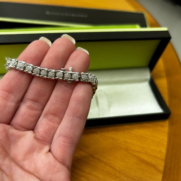 ROSS SIMONS 2.00 ct. t.w. Diamond Cluster Tennis Bracelet in Sterling Silver - Picture 5 of 15